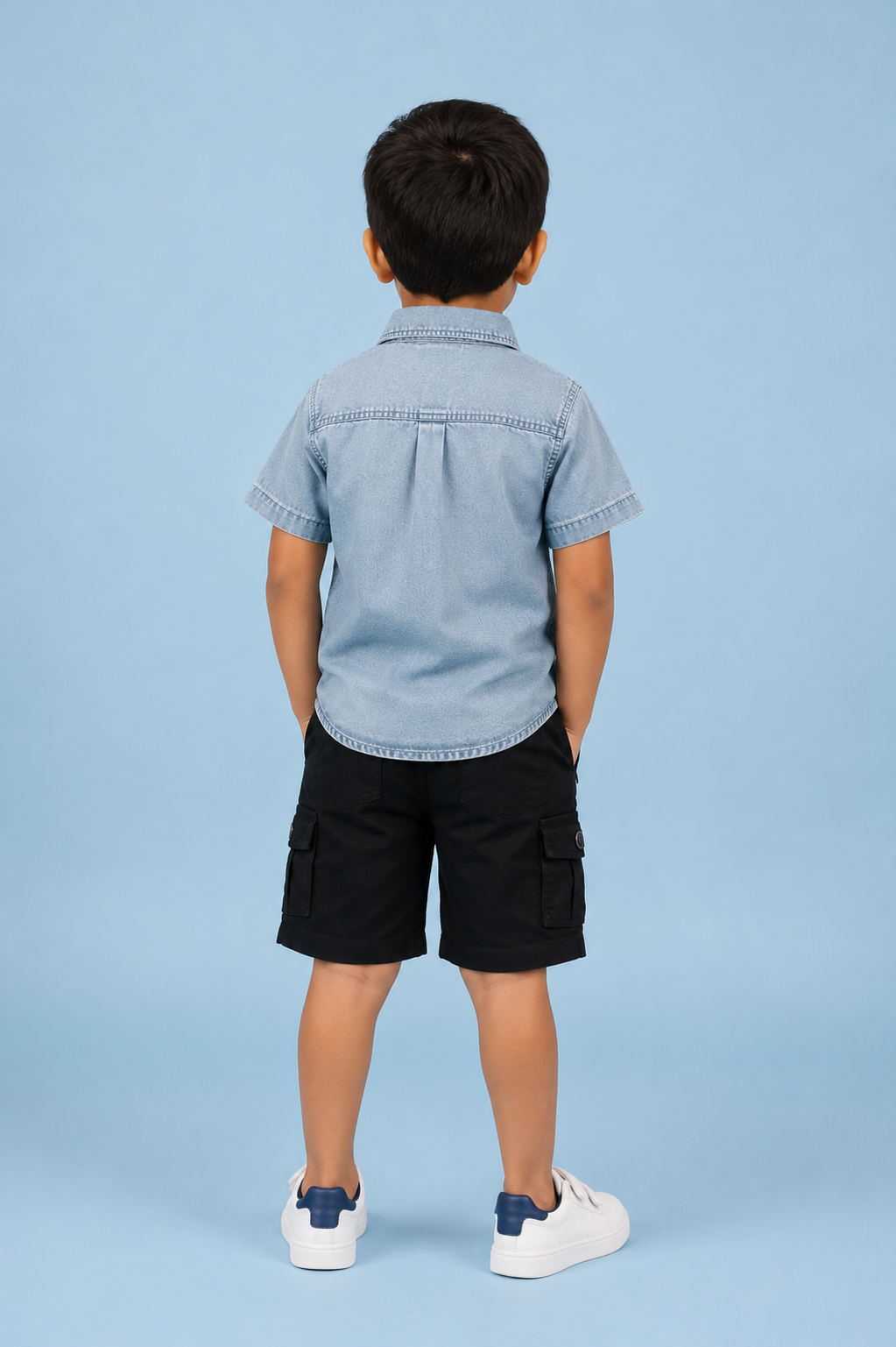 Boys Authentic Denim Shirt & Cargo Shorts Set